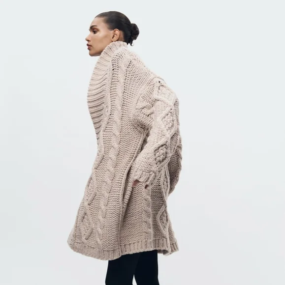 Zara Cable knit coat - Picture 6 of 11